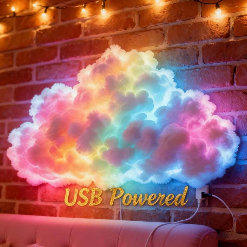 3D Грозовое Облако Светодиодный Светильник 3D Грозовое Облако USB Лампа Набор Динамичное Освещение Декор для Рабочего Стола Потолка Спальни Гостиной