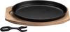 Steak Meat Plate with Iron Cast Iron Compatible with Gas IH Professional Great for Highly Retains Heat and Does Not Cool Easily Handle, Plate, Grill,
