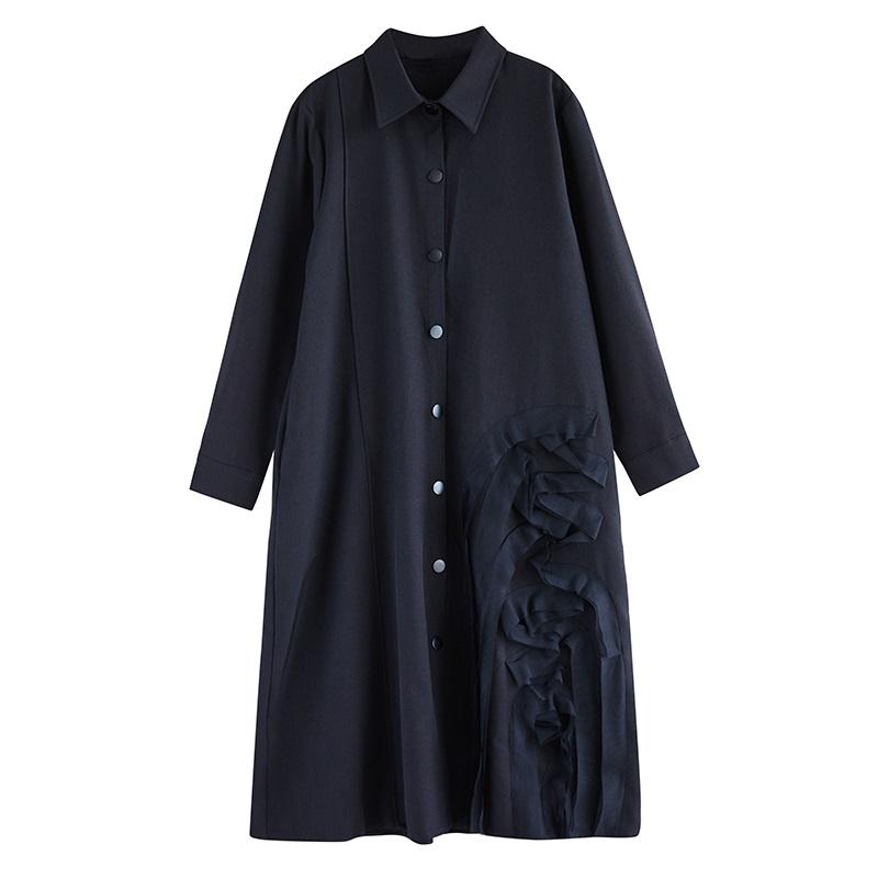 Новые винтажные платья с цветочным принтом больших размеров с длинным рукавом для женщин, повседневное свободное весенне-осеннее платье-рубашка