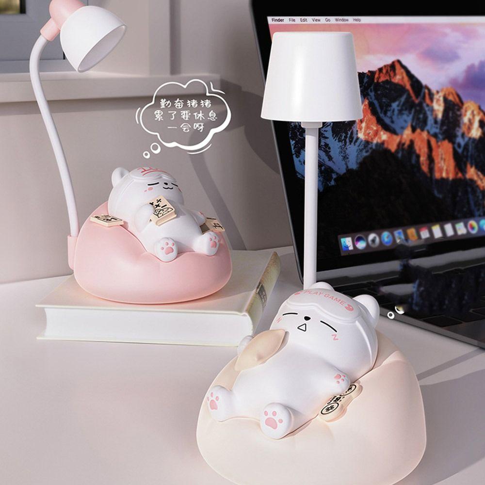 USB-зарядка Спящий кот Ночник Защита глаз Диммирование Прикроватная лампа Настольная лампа Мягкий свет Атмосфера для сна