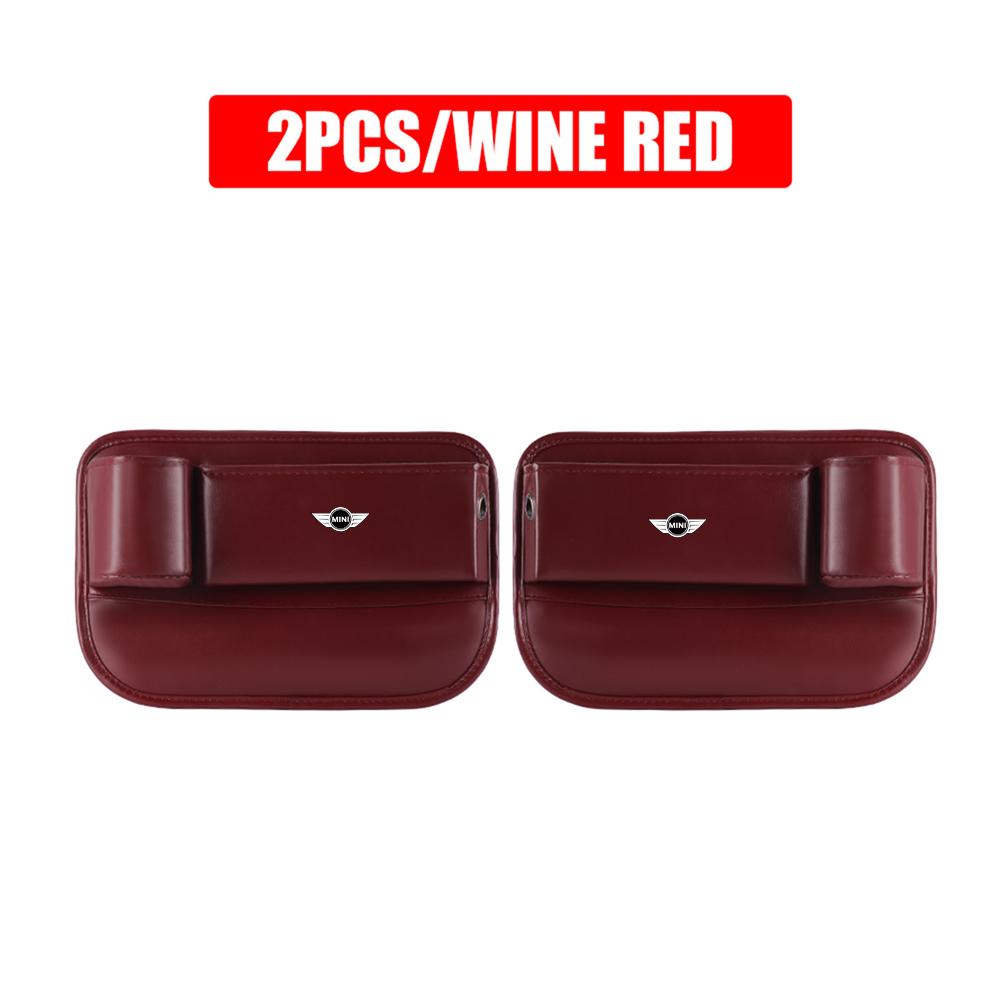 CBEJ7 Leather Car Seat Gap Crevice Storage Box Organizer Cup Holder For MINI Cooper S JCW WORKS R55 R56 F55 F56 R57 R58 R59 CLUB MAN