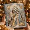 Holiday Gift Ideas for Family Nativity Faux Pearl Art Kit Holy Painting DIY Catholic Prayer Corner Decorations 3D Religious Craft Set Adults