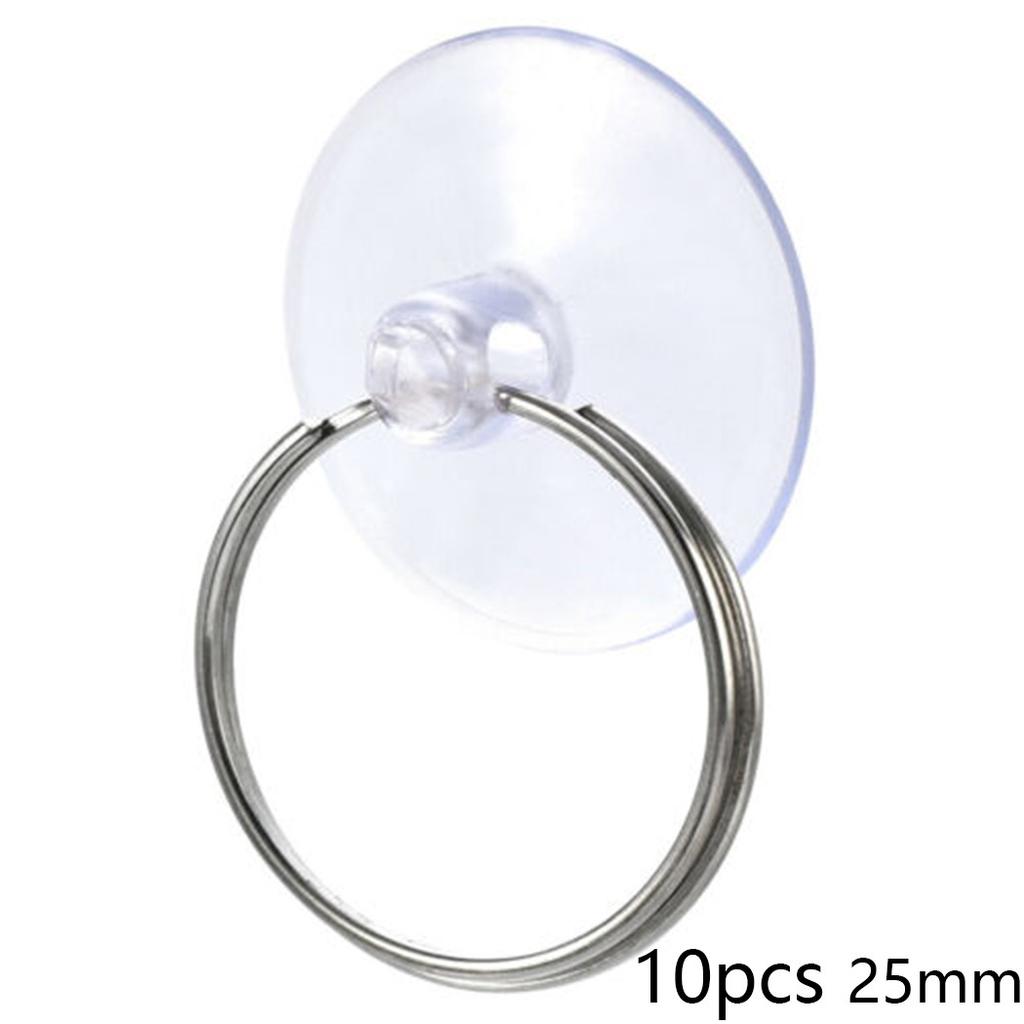 10Pcs with Iron Ring Clear Suction Cups Rubber Glass Suckers 25/35/45mm Suction