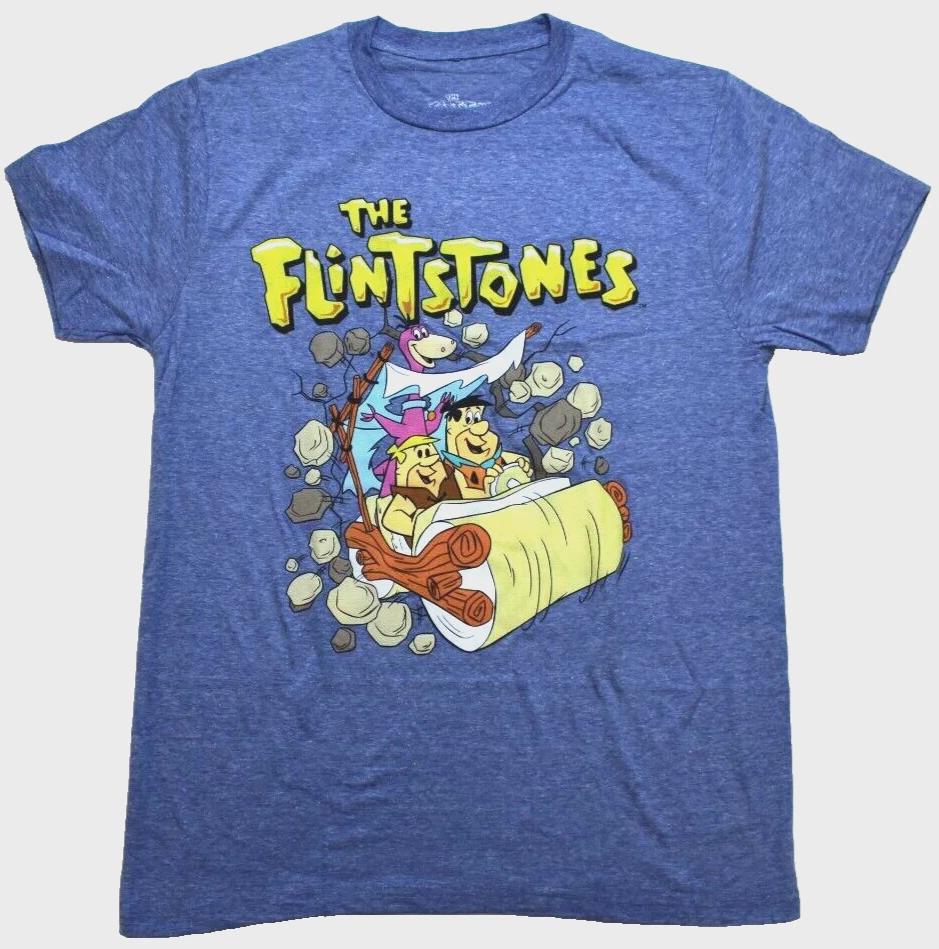 The Flintstones Mens Classic Cartoon Retro Print Shirt NWT S, M, L