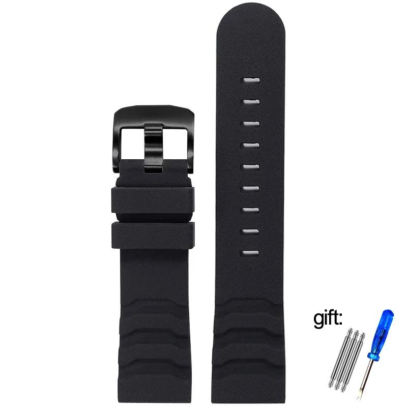 Фторкаучуковый ремешок 24 мм для Luminox XS3749 3789 3741 3745 Мужской Водонепроницаемый Силиконовый Браслет Аксессуары для Часов с логотипомMN