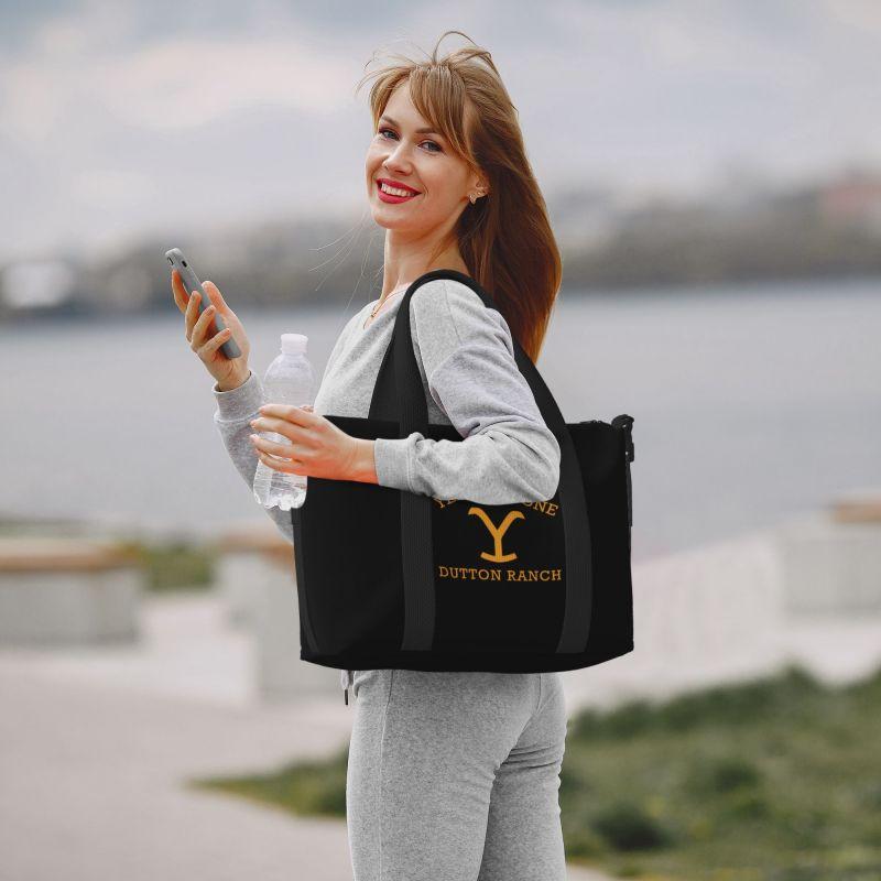 Yellowstone Dutton Ranch Graphic Print Travel Duffel Bags Unisex Waterproof Foldable Luggage Bag Lightweight Durable Handbag