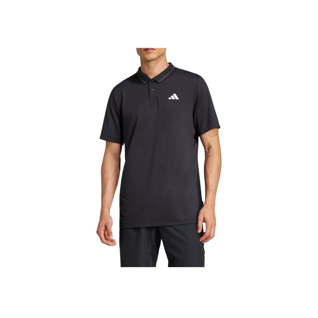 adidas Мужская рубашка поло с логотипом, черная JF8424