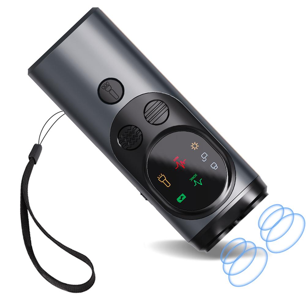 New 3-Heads Dog Repeller Ultrasonic Deterrent with LED Flashlight Anti Barking Device Animals Pets Dog Trainer