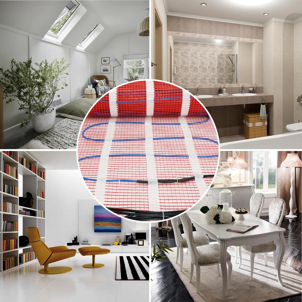 Underfloor Heating Mat Electric Radiant Self-Adhesive Floor Heating System 200w/2 Warmmat