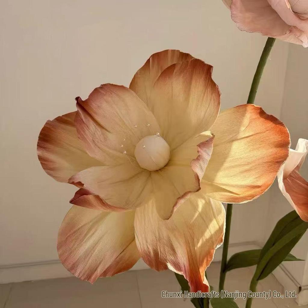 Giant Coffee-Colored Autumn Paper Poppy Flowers for Wedding and Window Displays