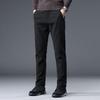 Новые шерстяные мужские повседневные брюки средней и толстой плотности, деловые, приталенные, прямые, эластичные