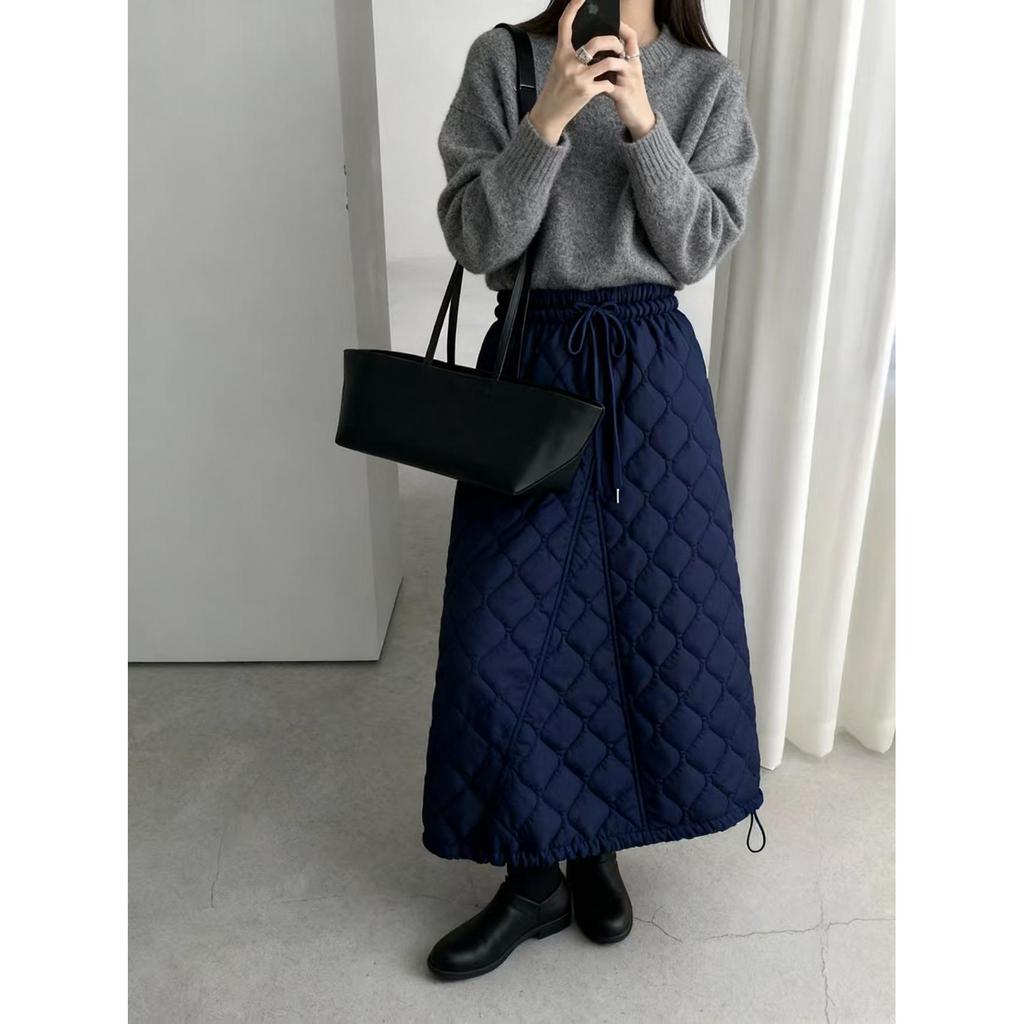 2025 Fall/Winter High-Waisted Quilted Skirt