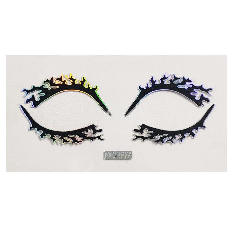 Временная наклейка для лица, наклейка для татуировки, сценическое искусство, наклейка для красоты, сделай сам, имитация лазерного лазера, наклейка для лица, наклейка