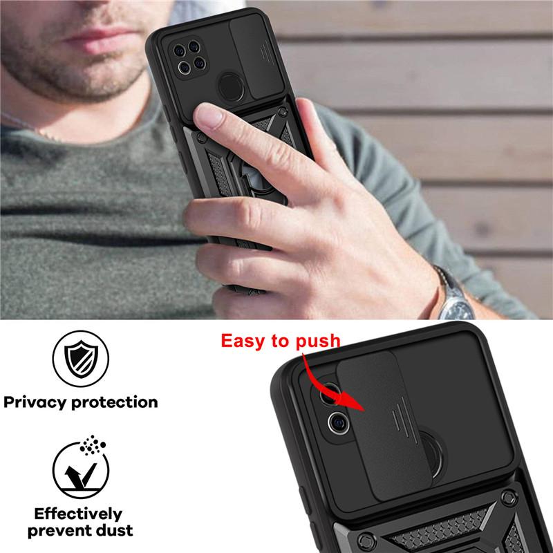 Для Xiaomi Redmi 9C Чехол Слайд Камера Объектив Телефон Чехлы Для Redmi9C Redmi 9 C NFC Подставка Держатель Бамперы Защитный Чехол