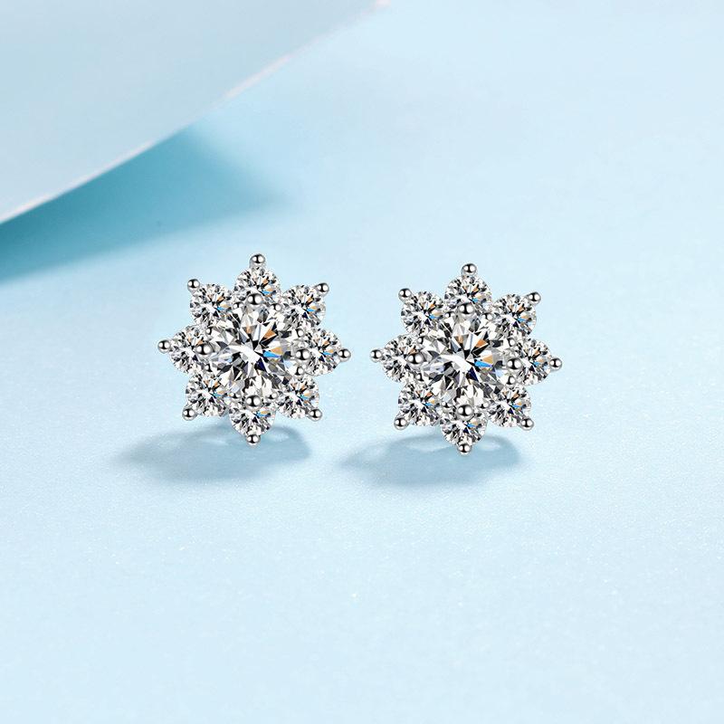 Женские серьги из стерлингового серебра 925 пробы с подсолнухом, изысканные маленькие серьги с муассанитом, покрытые золотом pt950, украшения для ушей