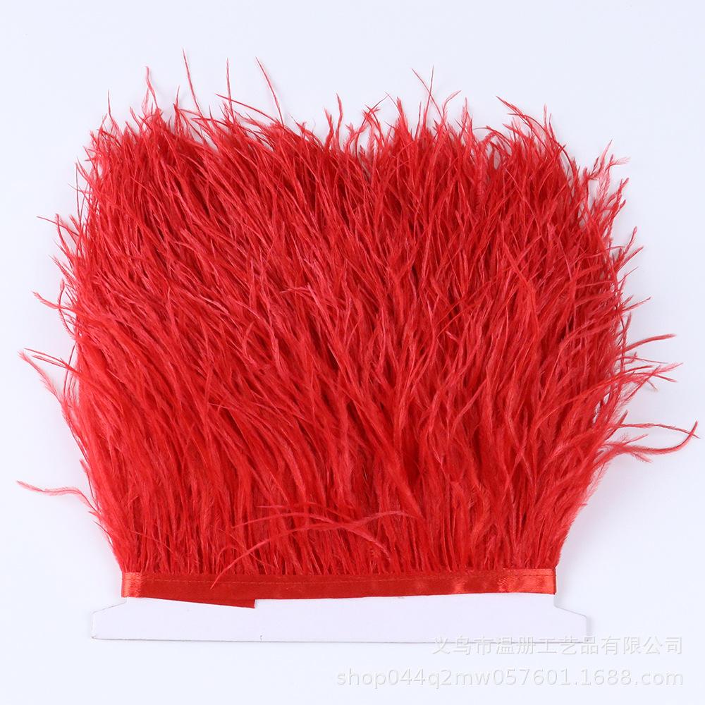 8-10 см Страусиная отделка Хаки Перьевая лента Бахрома для шитья Высокое качество Plumas Поделки Костюмы Украшение для вечеринки