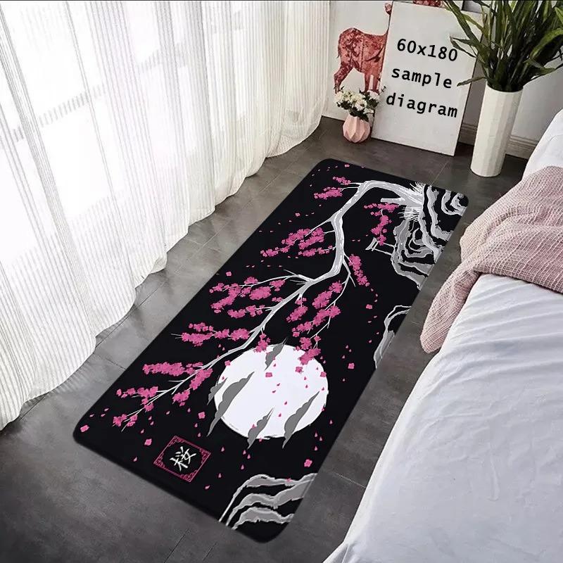 Japanese Cherry Blossom Carpet Mat Rug - Sakura Moon Pattern Home Decoration for Bedroom Living Room Rugs for Bedroom Home INS