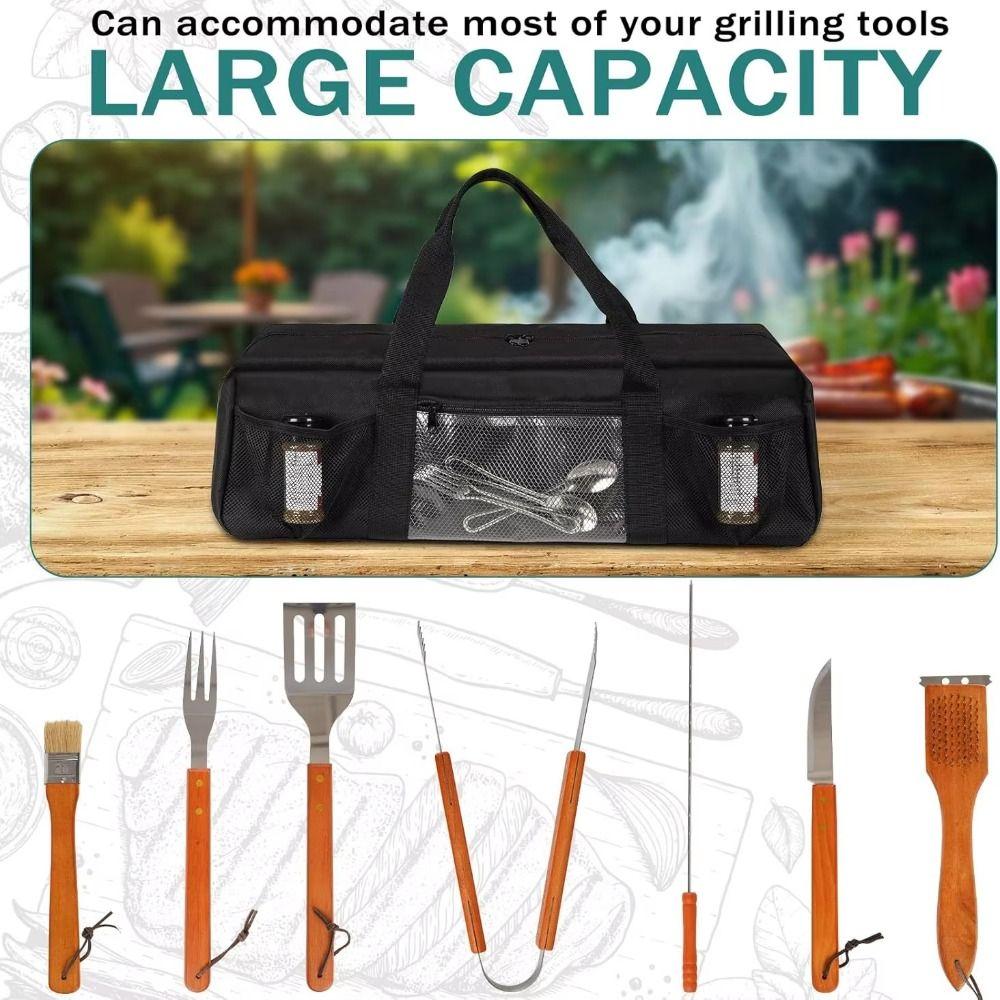 Large Capacity Grill Tool Storage Bag Waterproof BBQ Tool Storage Bag Picnic Activities