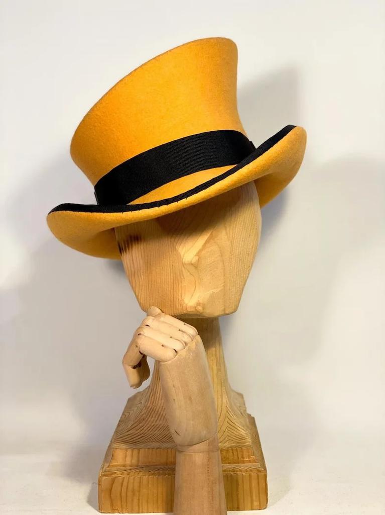Women Men Asymmetric Top Wool Fedora Hat Magician Steampunk Cosplay Punk Party Caps Retro Fashion Ribbon Top Hat Dropshipping
