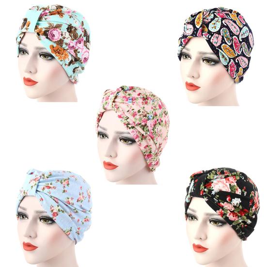 Женская стильная эластичная шапка с цветочным узором, защитный чехол от выпадения волос