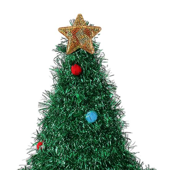 Christmas Tree Hat Glitter Tinsel Santa Hat for Adults Children Funny Holiday Party Acceesory for New Year Christmas Supplies