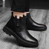 Модный бренд кожаная обувь дизайнер мужские ботинки ручной работы на молнии деловая обувь высокий верх повседневные удобные шерстяные кожаные кроссовки