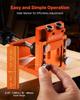 Pocket Hole Jig Kit, 12 mm to 48 mm Adjustable, Jig Pocket Hole System with Step Drill, Hex Wrench, Drill Stop Ring, Square Drive Bit, Plugs and