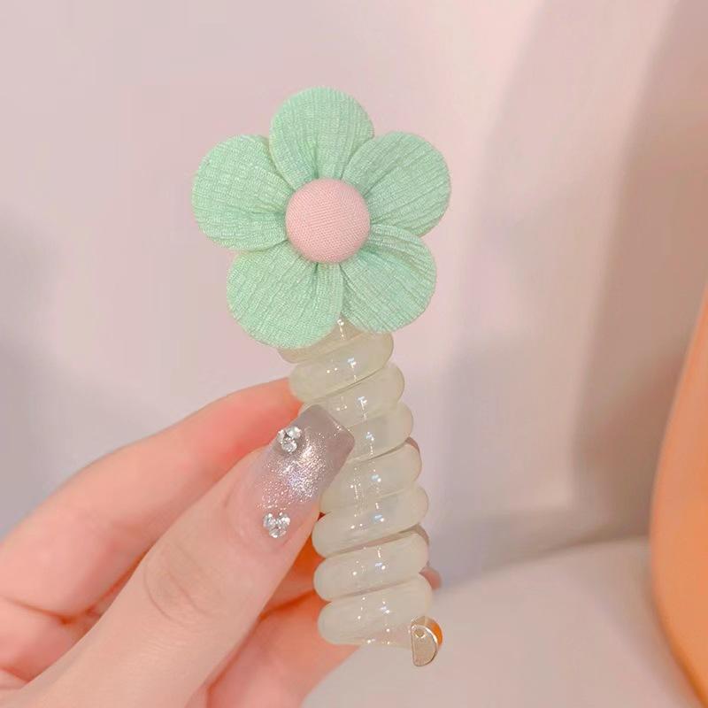 Children Curly Telephone Line Hair Loop Baby Girl Ponytail Tie Magic Tool Candy Color Changing Plastic Rubber Bands for Hair