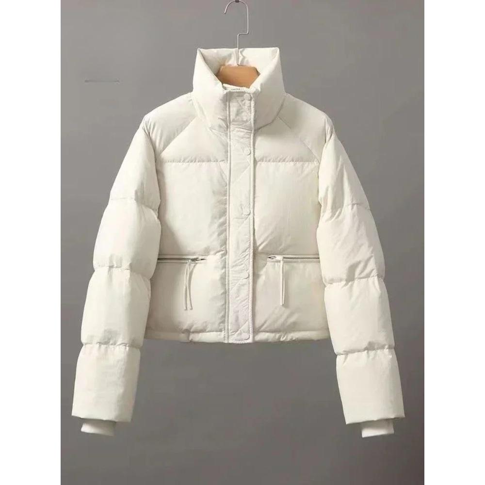 Женская куртка 2024 года, новинка из хлопчатобумажной одежды, короткая корейская мода, воротник-стойка, утолщенная куртка из хлопка, женские пальто, топы, зима