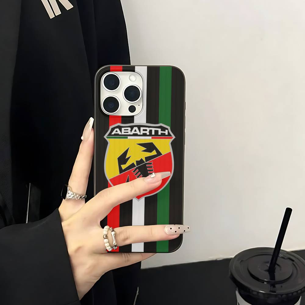 A-Abarth LOGO Soft Corrugated Transparent Phone Case For IPhone 17 15 16 11 12 13 14 Pro Max Plus Pro