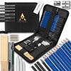 Professional Sketching Drawing Set: Pencils, Charcoals + Pencil Case 35in1