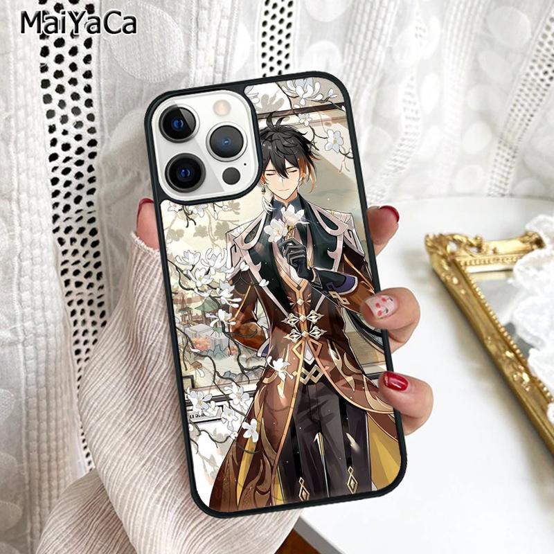 Чехол для телефона Zhongli Genshin Impact Для iPhone 17 Air 16 16e 15 plus 11 12 13 14 pro max корпус coque