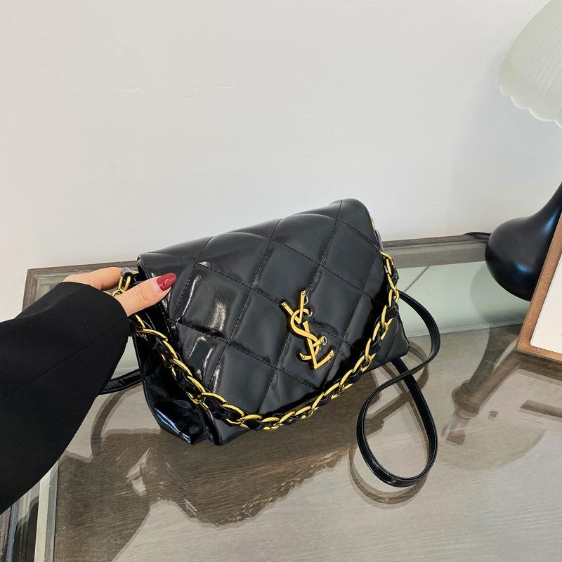 Осенне-зимняя высококачественная однотонная сумка-цепочка с ремешком под мышкой на одно плечо, модная женская сумка через плечо. Стильный, шикарный премиум-класса.