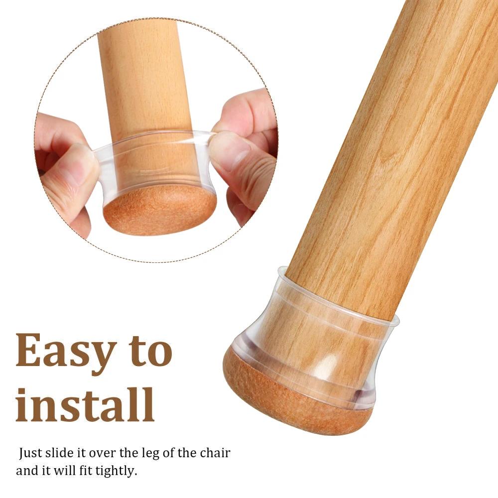 24 шт. Защитные накладки на ножки стульев, накладки на пол, силиконовые, бесшумные, прозрачные, устойчивые к царапинам накладки на ножки мебели
