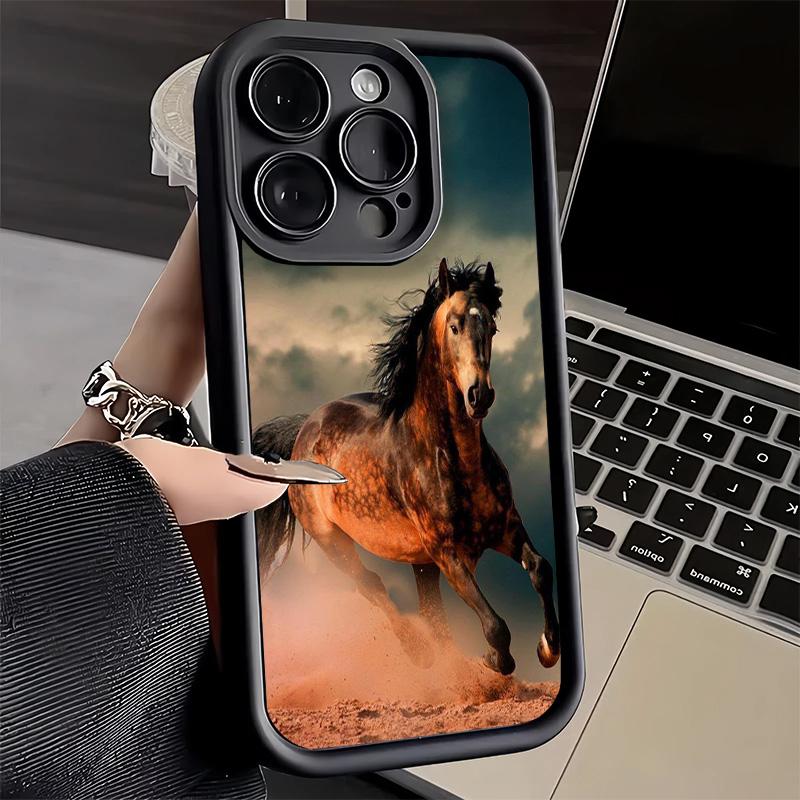 Чехол для телефона iPhone 17 Air 16E 15 16 Pro Max Ферганская лошадь Животное Чехол 14 Plus 13 12 Mini Мягкий Силиконовый Fundas