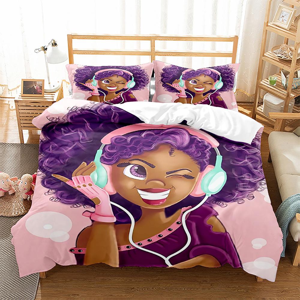 Модная технология печати, 3D цифровая печать, постельное белье, пододеяльники, наволочки, комплекты из трех предметов