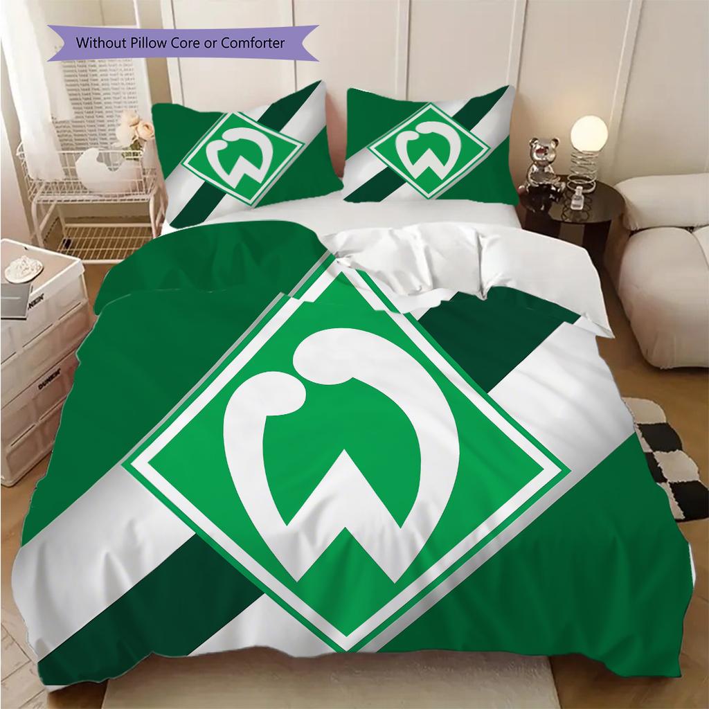 Постельное белье с узором SV Werder Bremen Комплект одеял Покрывало Наволочка Домашний Декор Подарок на День Рождения (1 пододеяльник + 2 наволочки, без наполнителя)