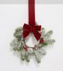 Рождественский венок для шкафов, кухни, 11 дюймов, подвесной маленький рождественский венок с красными бантами, кедровый бра