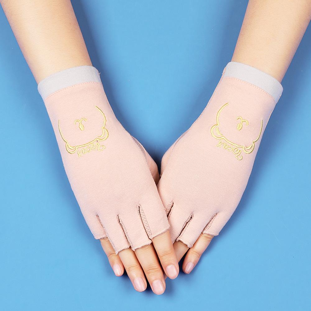 Солнцезащитные перчатки без пальцев для женщин, тонкие дышащие летние, противоскользящие, для маникюра, УФ-защита, для велоспорта, вождения