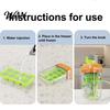 Ice Mold 2-in-1 Cube Maker & Water Bottle with Straw, Press-Release Silicone Easy Release Tray for Freezer, Leak-Proof Portable Cup Gym Travel,