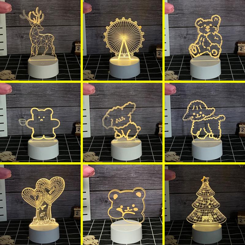 Rystal лампа 3D светодиодная роскошная детская USB перезаряжаемая акриловая ночная лампа декоративная лампа для комнаты