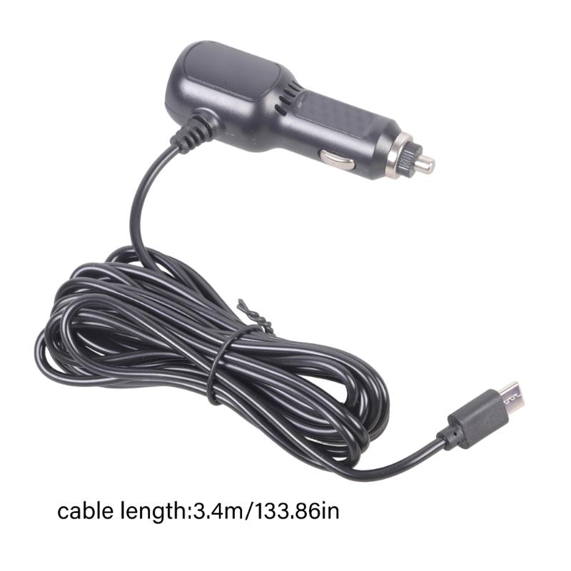 Автомобильные зарядные устройства 343 см USB C Шнур Зарядка камеры 5 В 2,1 А Выход Двойной USB-порт для телефонов Планшетов Защита от перенапряжения