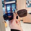 New Style Sunglasses For Men Korean Stylish Square Shape Alloy Frame Sun Glasses Women Campus Style Girls Glass