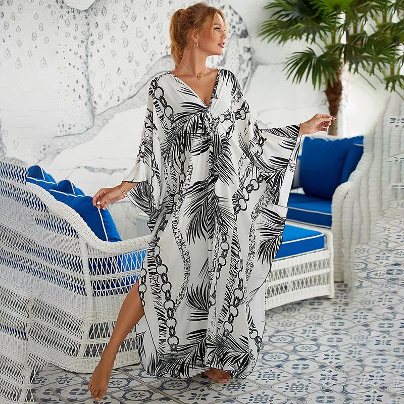 Европейский и американский стиль, свободное пляжное платье: Большой размер накидка для защиты от солнца и пляжного отдыха