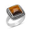 10X10 MM Cushion Shape Tiger Eye 925 Sterling Silver Handmade Ring For Women & Girls Size 5 To 12