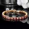 Jewelry, Environmentally Friendly Copper Electroplated Real Gold Zircon Bracelet, Inlaid Zircon Gemstone Jewelry.