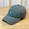 New style hats for men and women with small letters for spring and summer P Soft-top baseball cap with wide brim for large head sizes, casual cap for
