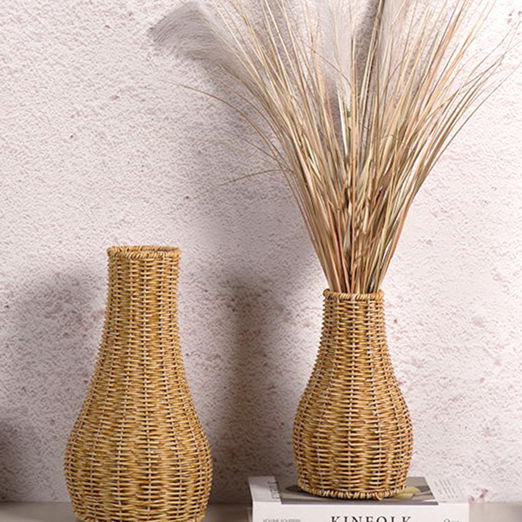 Ваза с имитацией плетения из ротанга, декоративная ваза с естественным видом для гостиной и свадебных композиций
