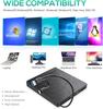 External CD DVD Drive with SD TF Slot & USB Ports, USB 3.0 Type-C Portable CD DVD +/-RW Drive Reader Burner Rewriter for Laptop