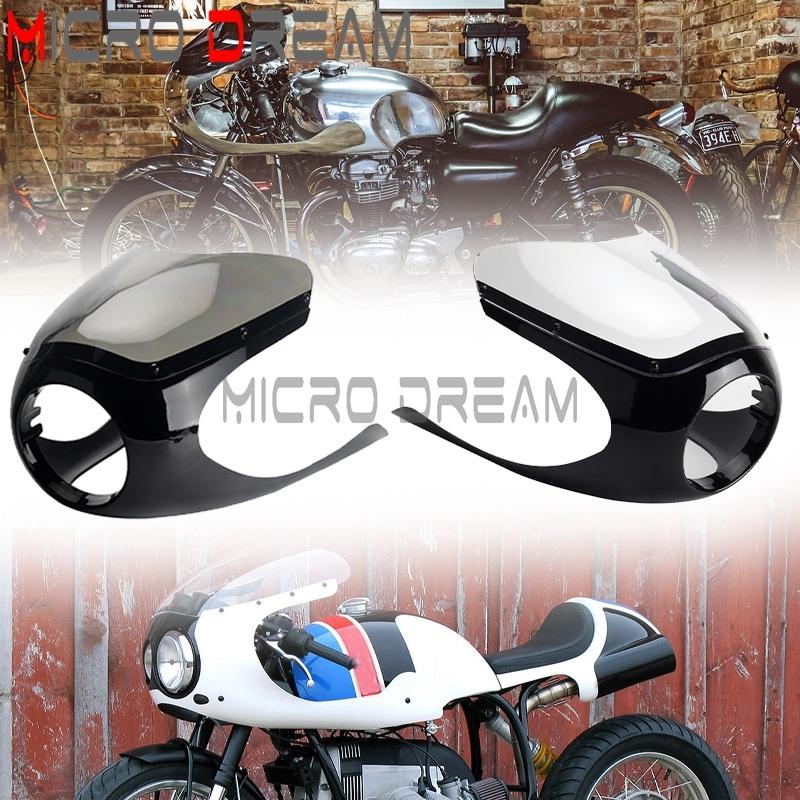 Полуобтекатель Стиль 6-1/4" Ветровое стекло Обтекатель фары Кожух Для Ducati Moto Guzzi BMW Cafe Racer Bobber Scrambler Ретро Круизер